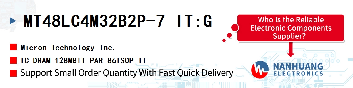 MT48LC4M32B2P-7 IT:G Micron IC DRAM 128MBIT PAR 86TSOP II