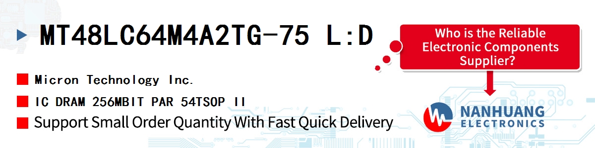 MT48LC64M4A2TG-75 L:D Micron IC DRAM 256MBIT PAR 54TSOP II