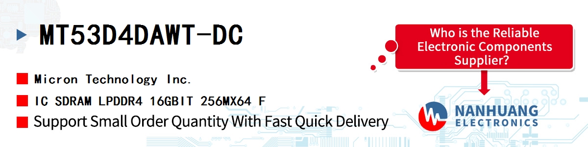 MT53D4DAWT-DC Micron IC SDRAM LPDDR4 16GBIT 256MX64 F