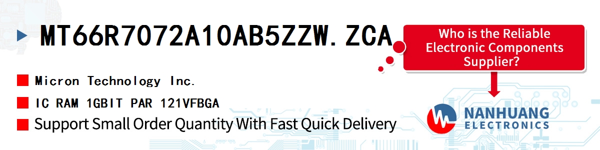 MT66R7072A10AB5ZZW.ZCA Micron IC RAM 1GBIT PAR 121VFBGA