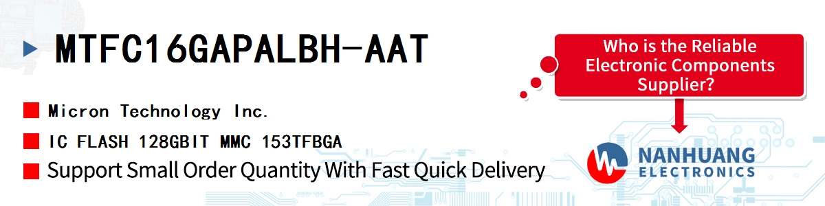 MTFC16GAPALBH-AAT Micron IC FLASH 128GBIT MMC 153TFBGA