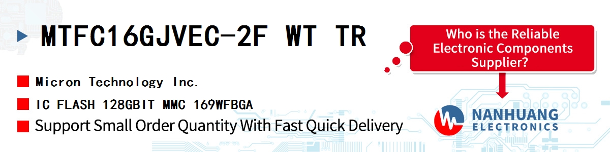 MTFC16GJVEC-2F WT TR Micron IC FLASH 128GBIT MMC 169WFBGA