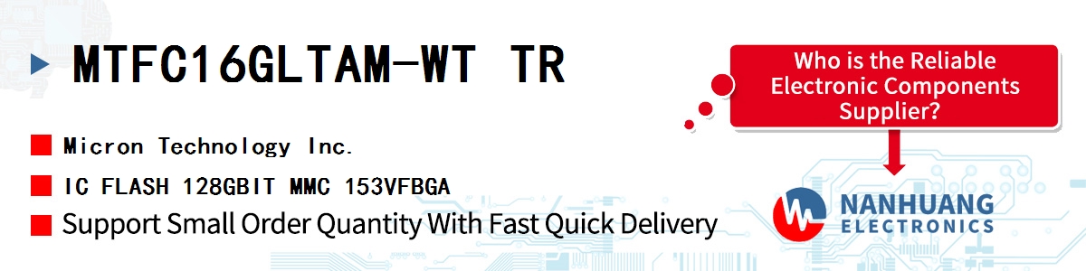 MTFC16GLTAM-WT TR Micron IC FLASH 128GBIT MMC 153VFBGA