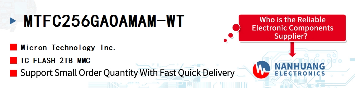 MTFC256GAOAMAM-WT Micron IC FLASH 2TB MMC