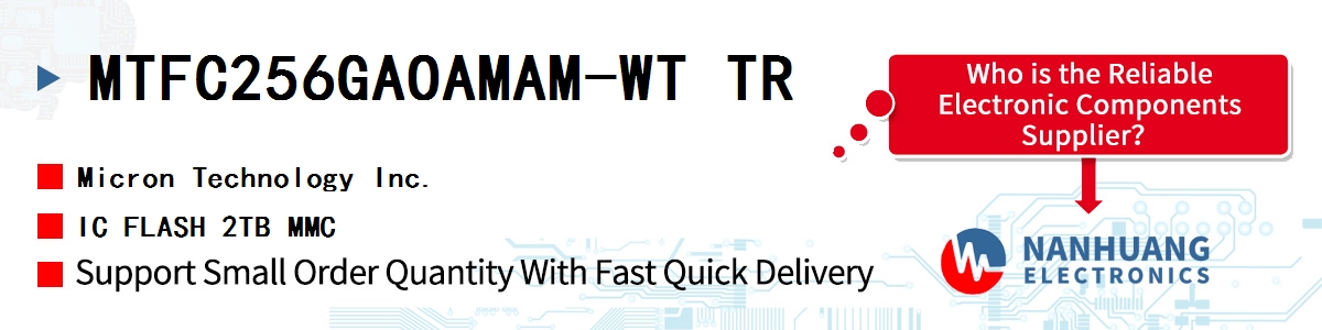 MTFC256GAOAMAM-WT TR Micron IC FLASH 2TB MMC