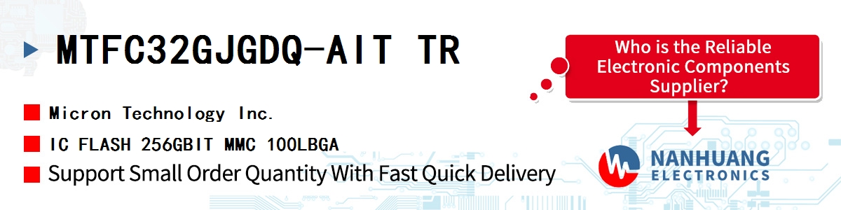 MTFC32GJGDQ-AIT TR Micron IC FLASH 256GBIT MMC 100LBGA