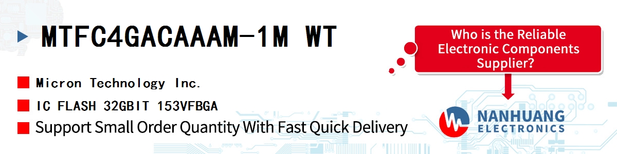 MTFC4GACAAAM-1M WT Micron IC FLASH 32GBIT 153VFBGA