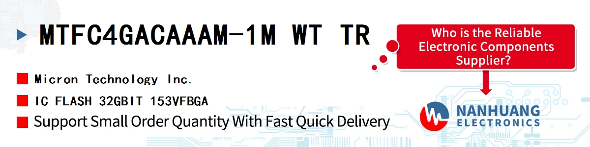 MTFC4GACAAAM-1M WT TR Micron IC FLASH 32GBIT 153VFBGA