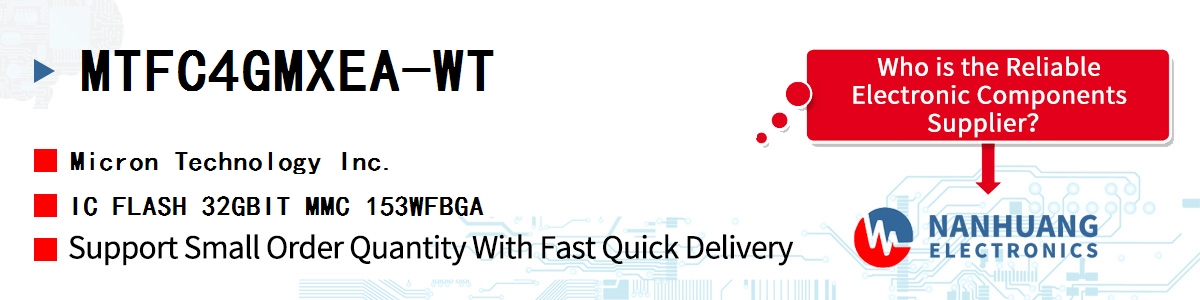 MTFC4GMXEA-WT Micron IC FLASH 32GBIT MMC 153WFBGA