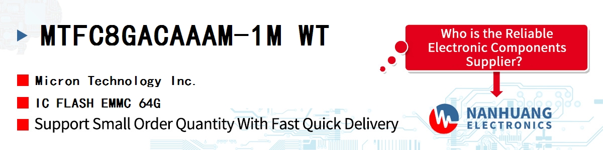 MTFC8GACAAAM-1M WT Micron IC FLASH EMMC 64G