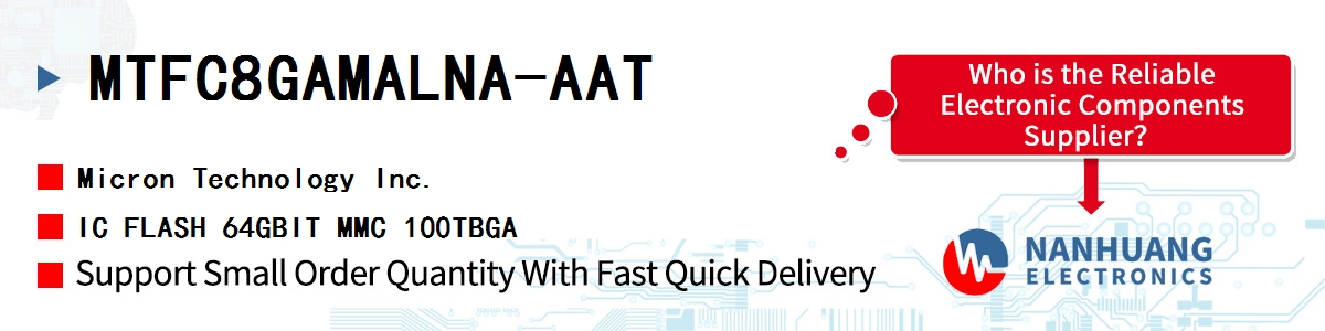 MTFC8GAMALNA-AAT Micron IC FLASH 64GBIT MMC 100TBGA