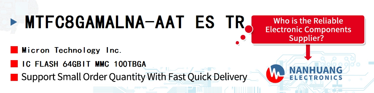 MTFC8GAMALNA-AAT ES TR Micron IC FLASH 64GBIT MMC 100TBGA