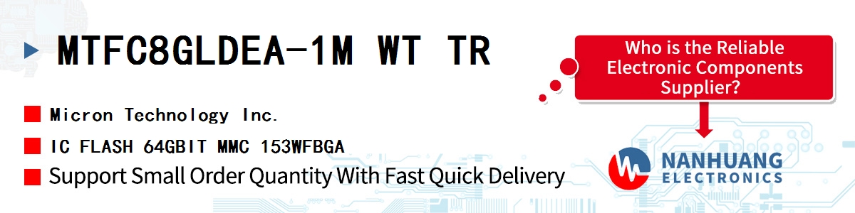 MTFC8GLDEA-1M WT TR Micron IC FLASH 64GBIT MMC 153WFBGA