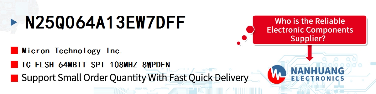 N25Q064A13EW7DFF Micron IC FLSH 64MBIT SPI 108MHZ 8WPDFN