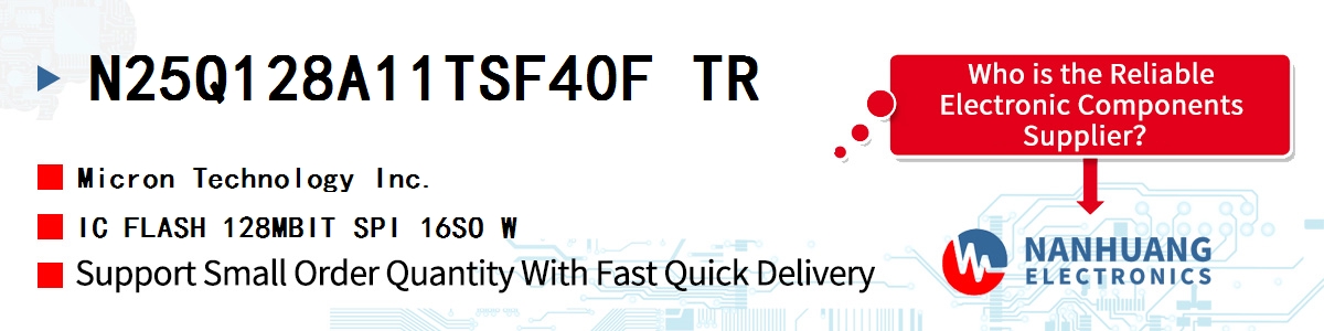 N25Q128A11TSF40F TR Micron IC FLASH 128MBIT SPI 16SO W