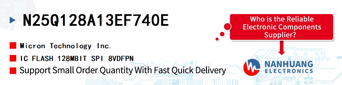 N25Q128A13EF740E Micron IC FLASH 128MBIT SPI 8VDFPN