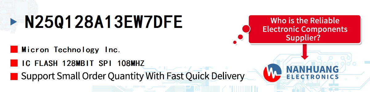 N25Q128A13EW7DFE Micron IC FLASH 128MBIT SPI 108MHZ