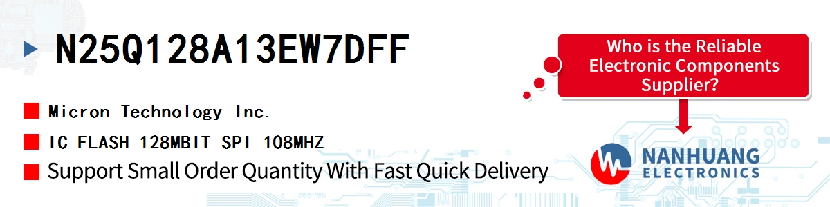 N25Q128A13EW7DFF Micron IC FLASH 128MBIT SPI 108MHZ