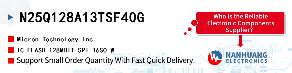 N25Q128A13TSF40G Micron IC FLASH 128MBIT SPI 16SO W