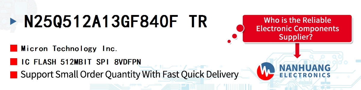 N25Q512A13GF840F TR Micron IC FLASH 512MBIT SPI 8VDFPN
