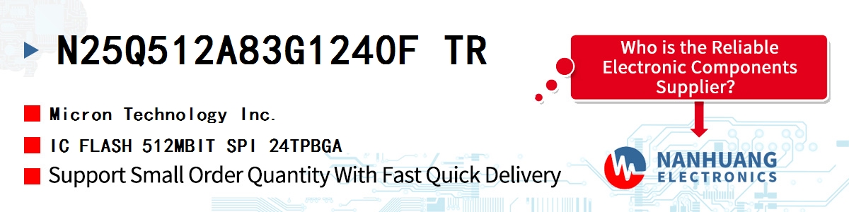 N25Q512A83G1240F TR Micron IC FLASH 512MBIT SPI 24TPBGA