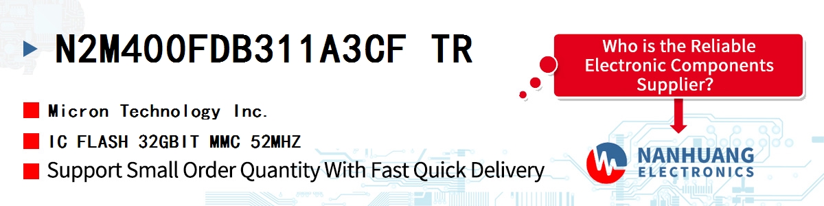 N2M400FDB311A3CF TR Micron IC FLASH 32GBIT MMC 52MHZ