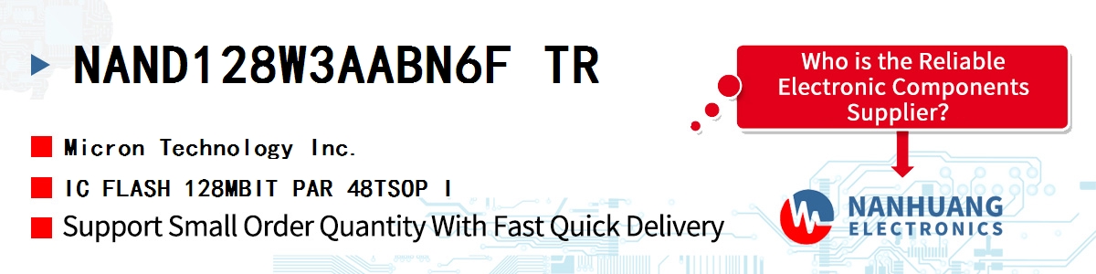 NAND128W3AABN6F TR Micron IC FLASH 128MBIT PAR 48TSOP I